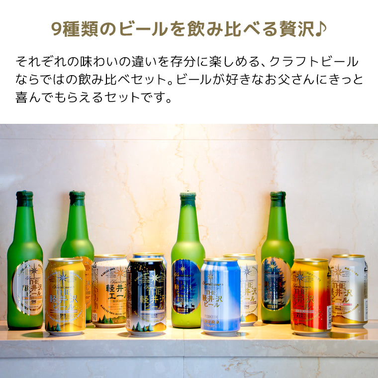 【父の日ギフト】クリアファイル付き THE軽井沢ビール ギフト 330ml瓶×4本 350ml缶×8本 G-RH-F