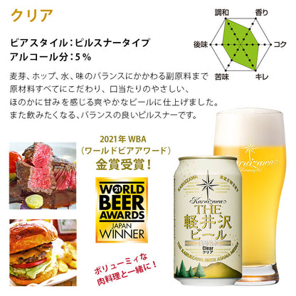 父の日メッセージカード付き　THE軽井沢ビール 香りのクラフト柚子入り 6種飲み比べセット 350ml缶×6本 N-EV