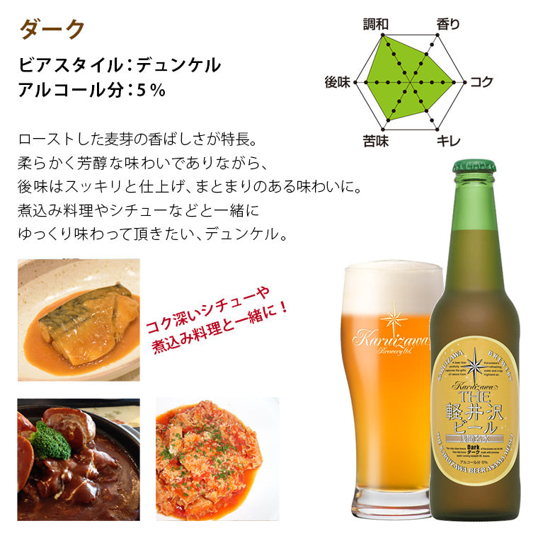 THE軽井沢ビール ダーク 330ml瓶・ケース販売（12本）