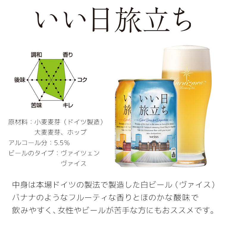 THE軽井沢ビール いい日旅立ち(白ビール) 350ml缶・ケース販売(24本)