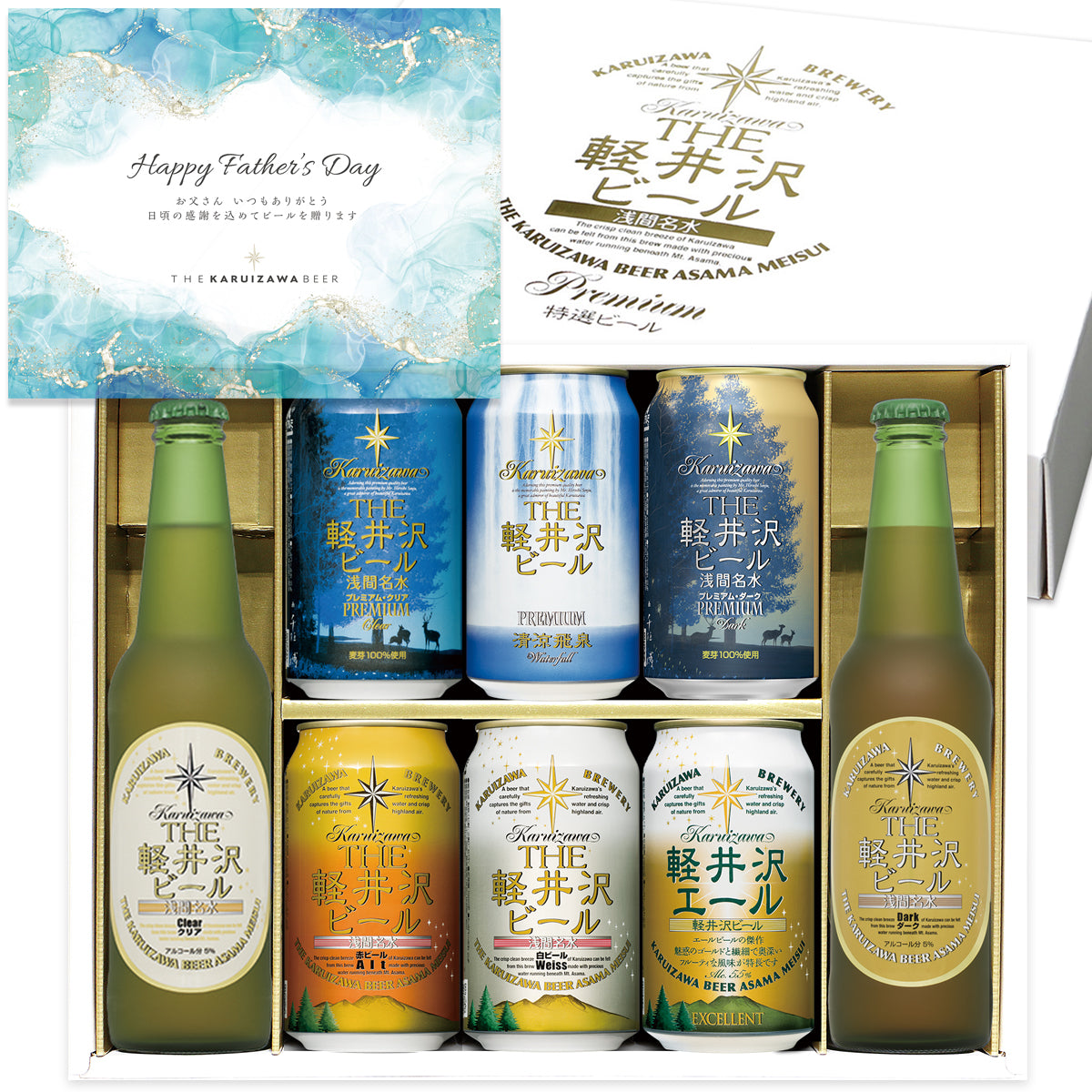 【父の日ギフト】メッセージシート付き THE軽井沢ビール ギフト 330ml瓶×2本 350ml缶×6本 G-RI-F