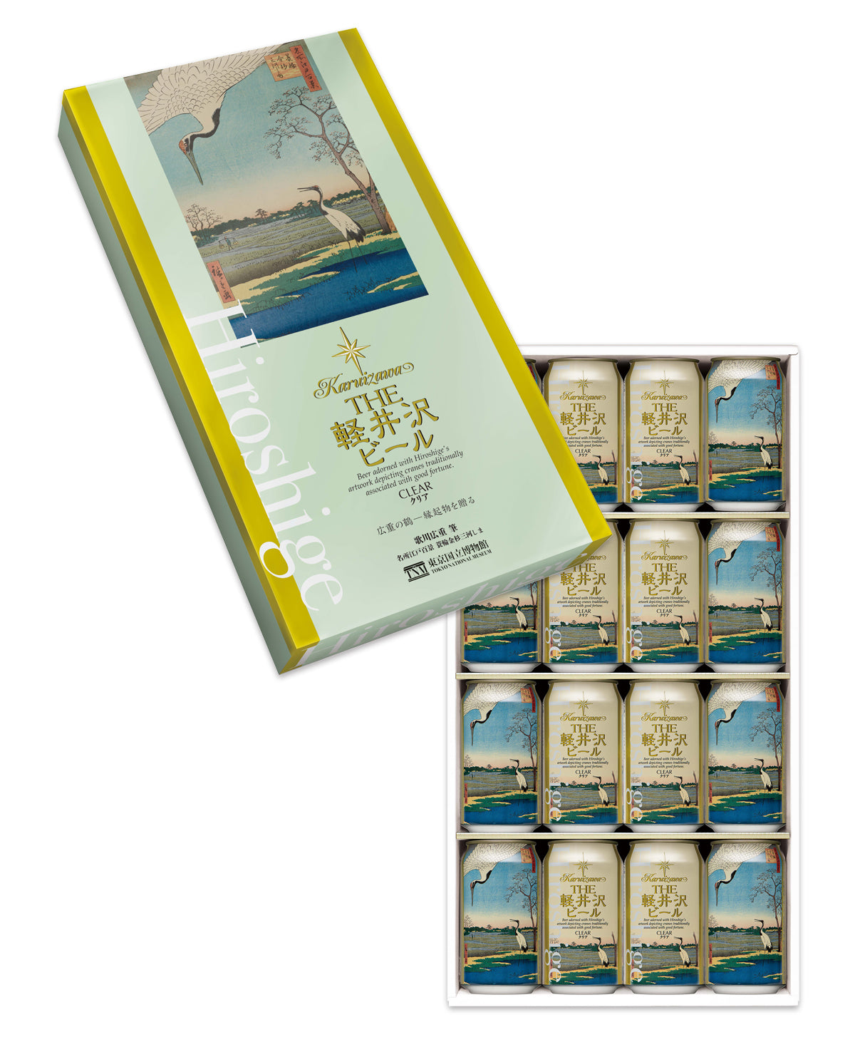 東京国立博物館 限定ギフト 名所江戸百景 蓑輪金杉三河しま THE軽井沢ビール CLEAR（クリア）  350ml缶×16本 G-KV