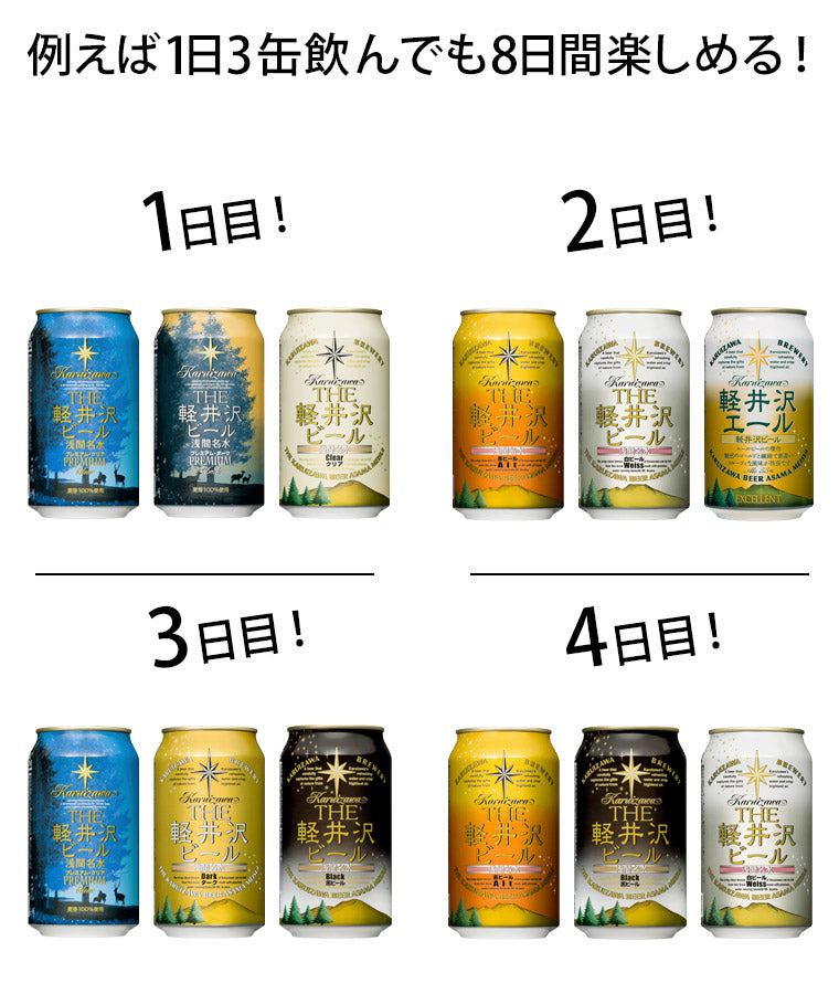 【特別会員価格】【送料無料】THE軽井沢ビール 8種飲み比べセット 350ml缶×24本 N-CX