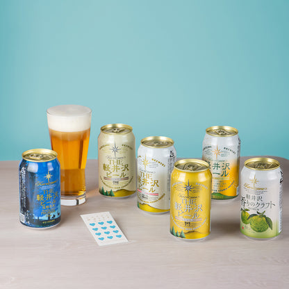 【ホワイトデーカード付き】THE軽井沢ビール 香りのクラフト柚子入り 6種飲み比べセット 350ml缶×6本 N-EV